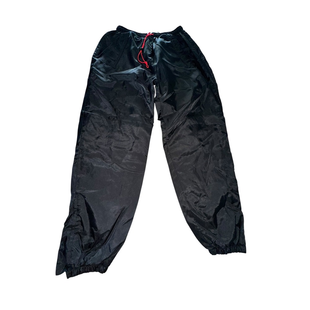 Vintage Marlboro Unlimited Nylon Fleece Lined‎ Pants Black Men's Size XL